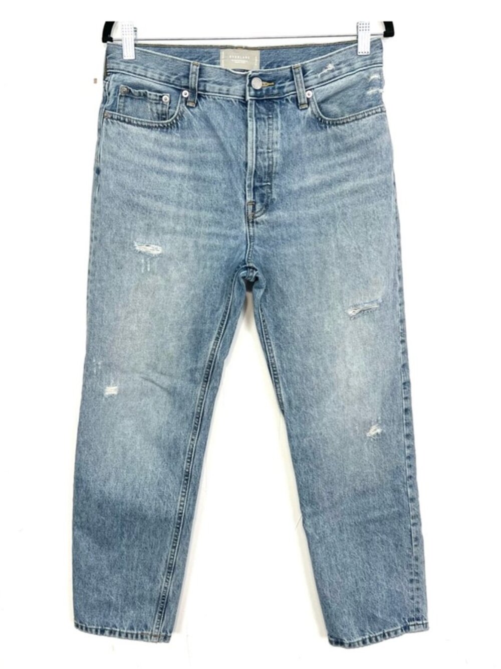 Everlane The Relaxed Straight Fit Distressed Organic Cotton Jeans